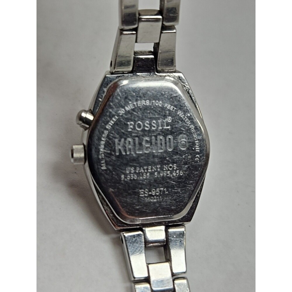 Fossil F2 Kaleido Big Tic Womens Green Floral Dial Stainless Watch New Battery - Picture 11 of 11